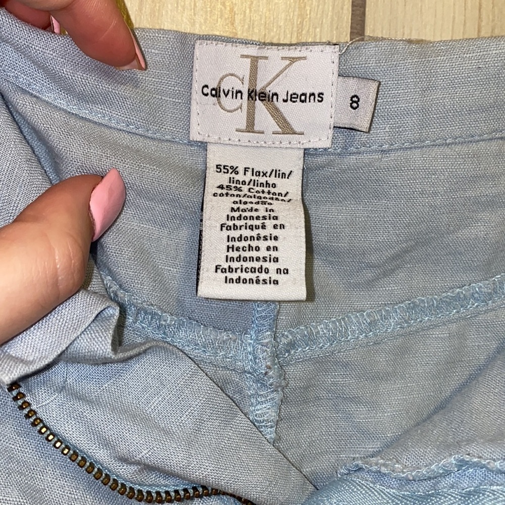 Calvin Klein jeans baby blue cotton vintage skirt 8 m l vtg women’s mini - Picture 5 of 8